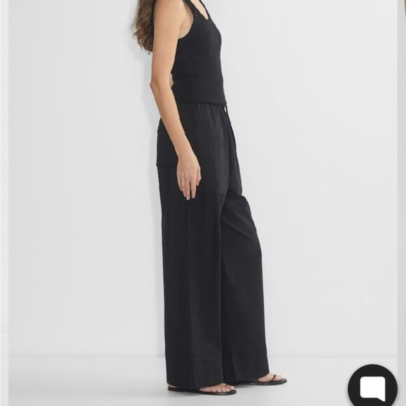 Aritzia Babaton System Wide-leg cotton Poplin Pant Black - Picture 3 of 13